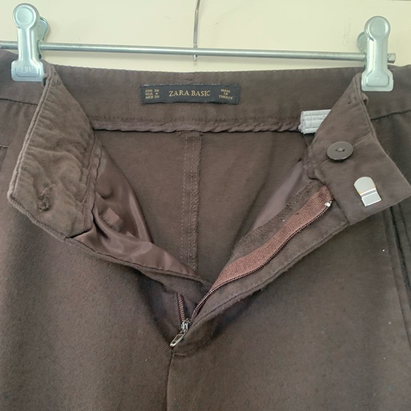 Zara Basic brown trousers with light black spotted pattern - Picture 8 of 9